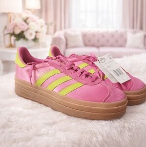 New with Box / tags adidas Gazelle Pink and Lime Sneakers